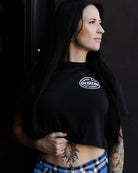 Women's White Nuevo Corpo Crop Top - Black - Dixxon Flannel Co.