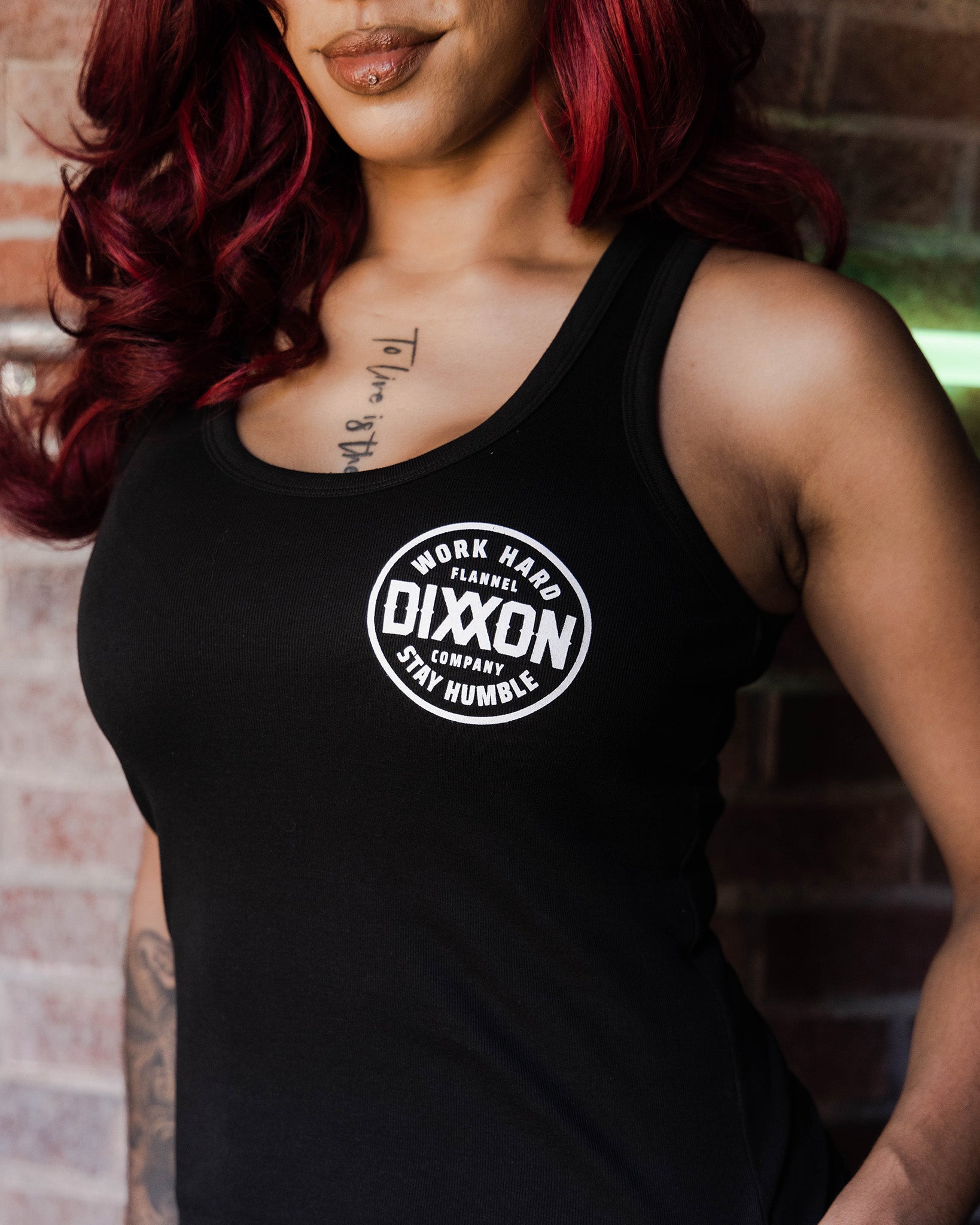 Women's White Nuevo Corpo Fitted Tank - Black | Dixxon Flannel Co.