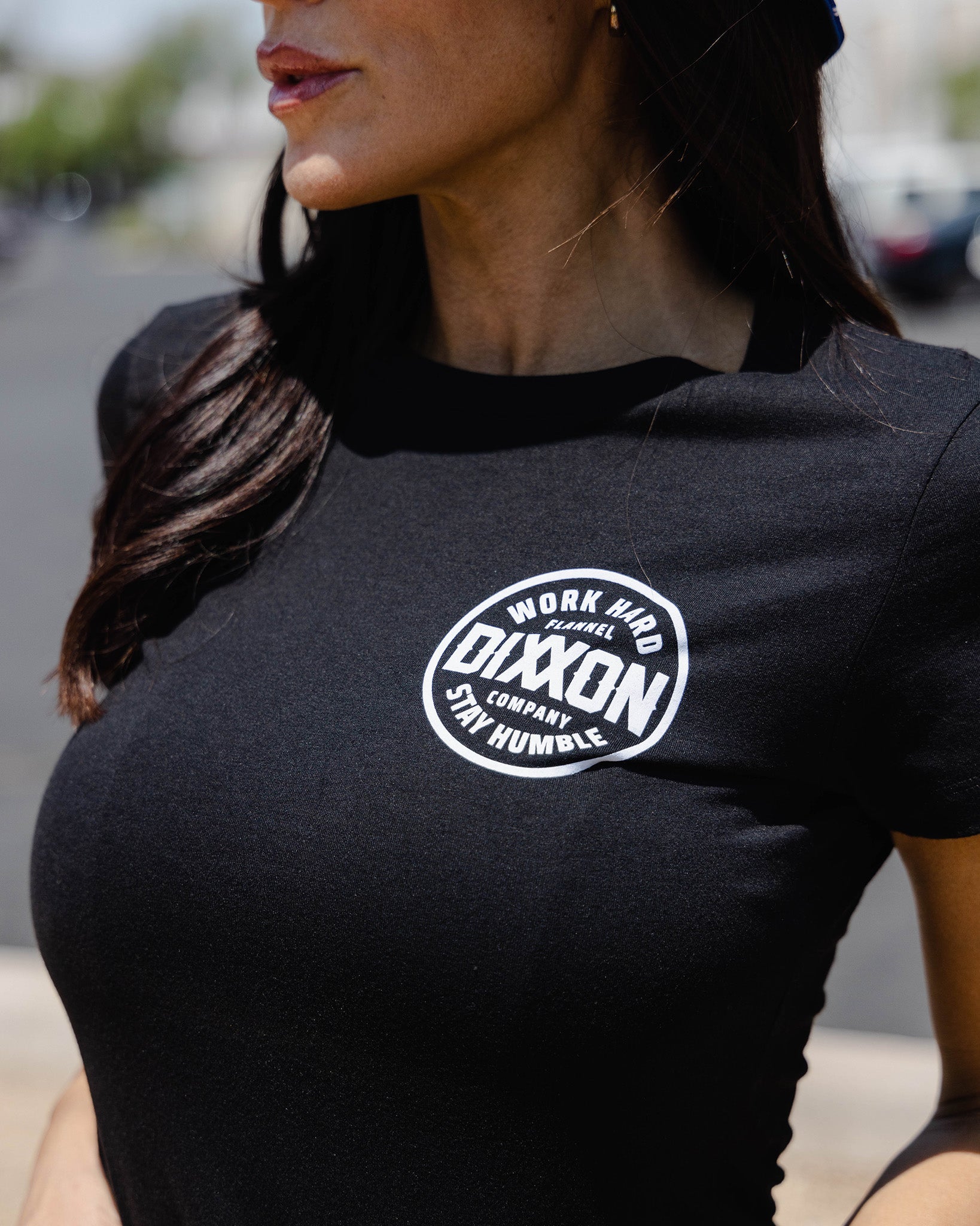 Women's White Nuevo Corpo Fitted Tee - Black | Dixxon Flannel Co.