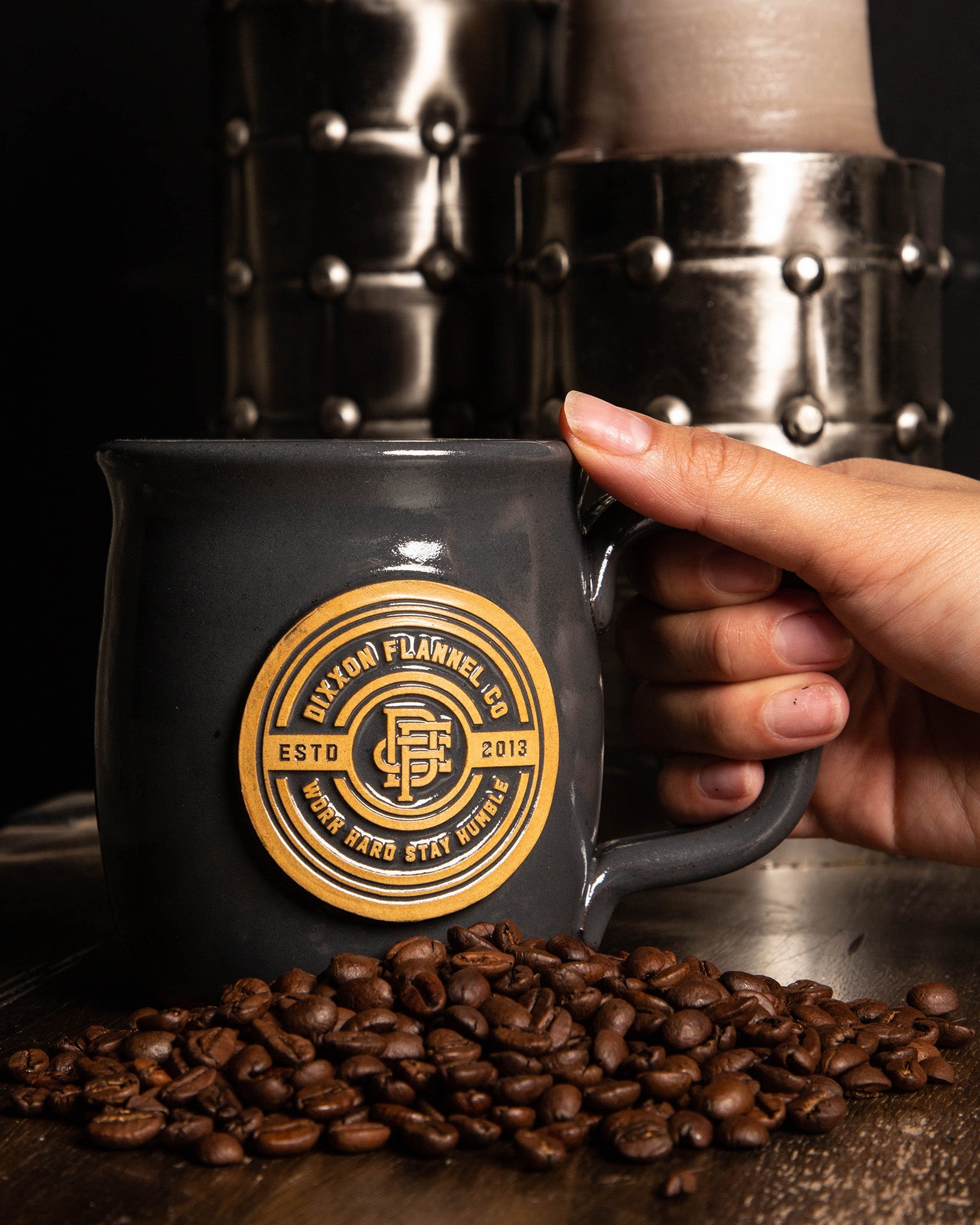 Work Hard Badge Java Taster Mug by Dixxon | Shop Now