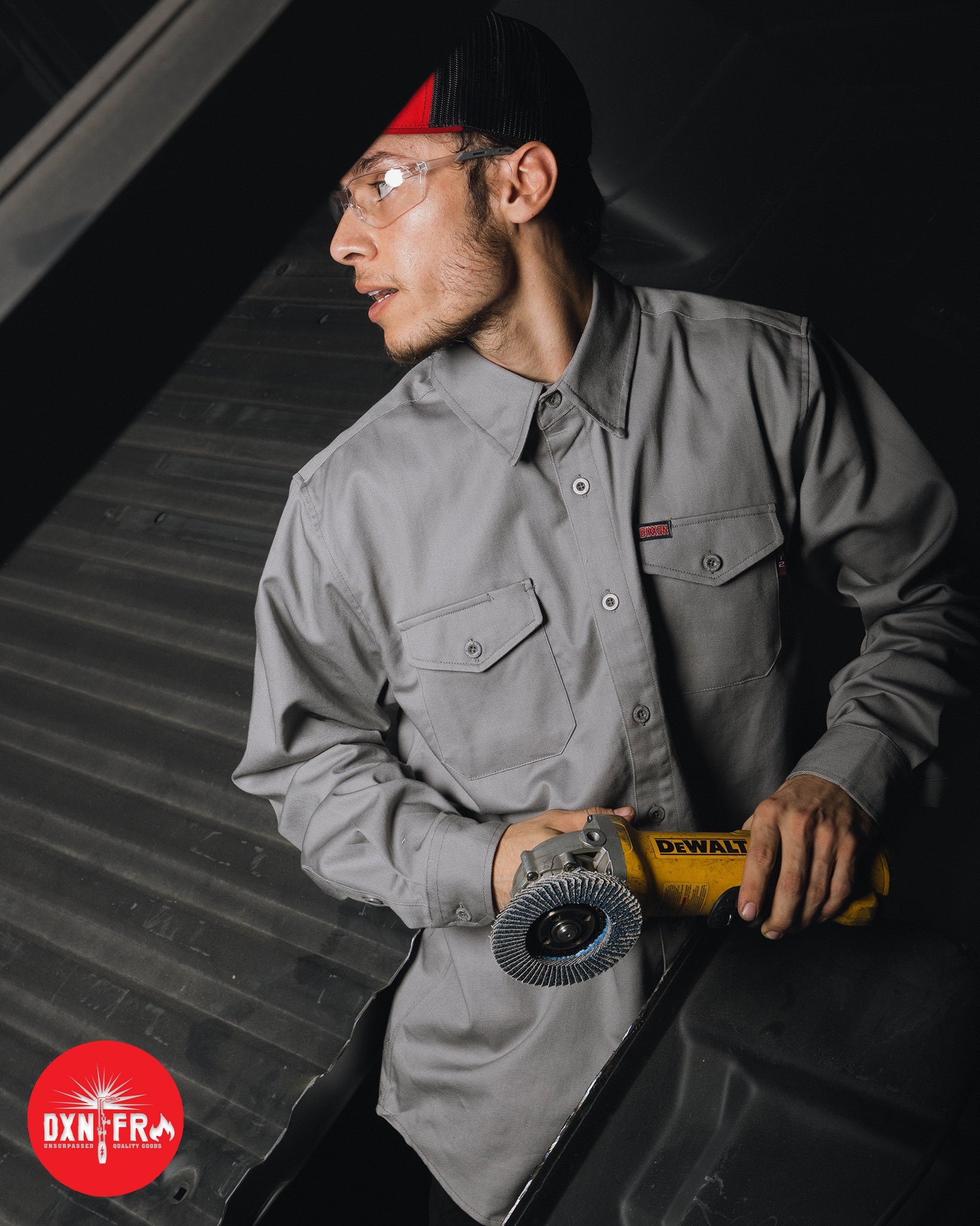 clore+ レディワークシャツ Men's WorkForce FR Work Shirt - Gray | Dixxon Flannel Co.