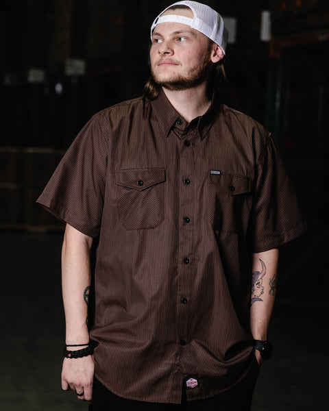 WorkForce Short Sleeve Work Shirt - Brown & Black | Dixxon Flannel Co.