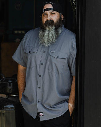 WorkForce Short Sleeve Work Shirt - Charcoal & Navy | Dixxon Flannel Co.