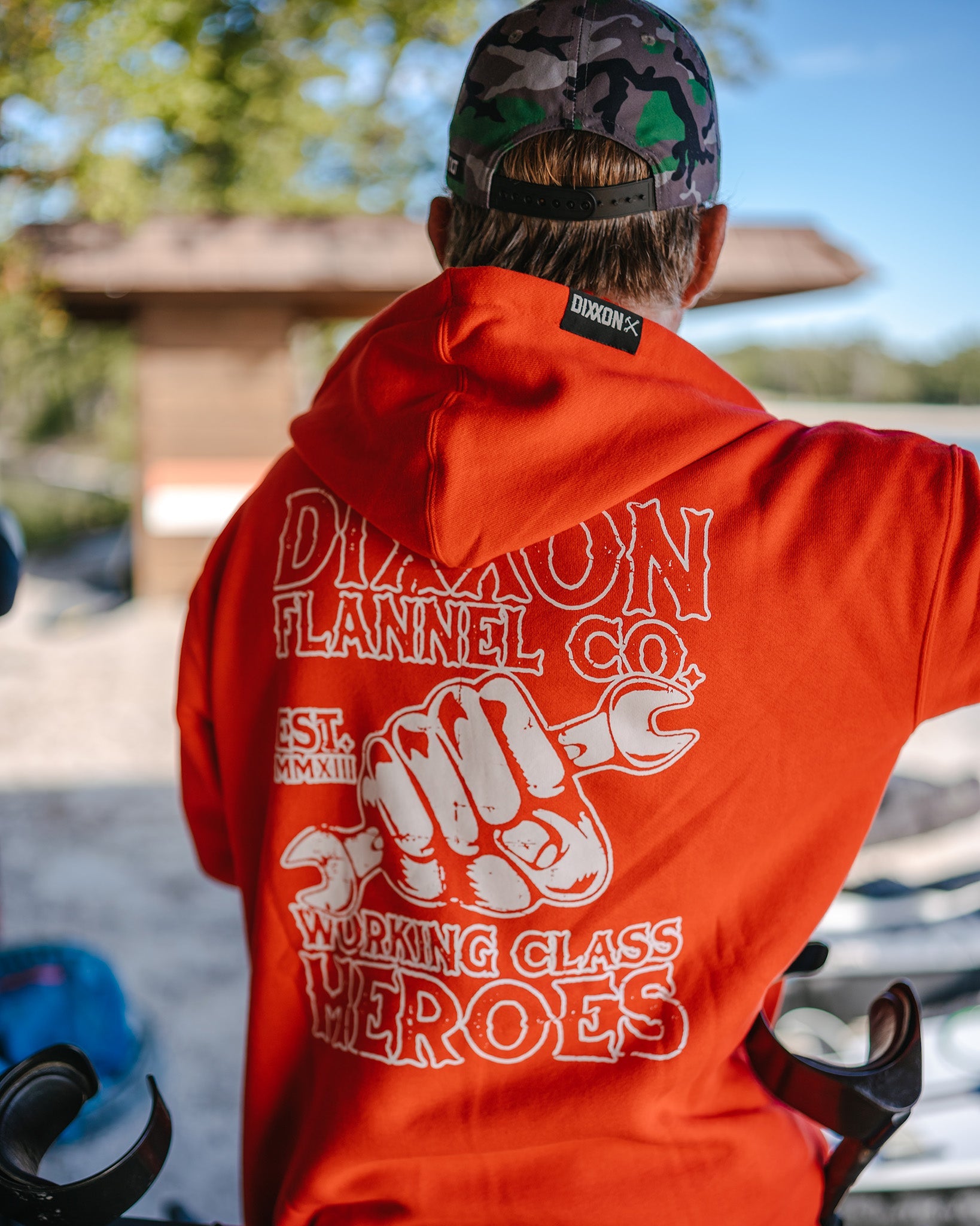 Working Class Fist Zip Up Hoodie - Red - Dixxon Flannel Co.