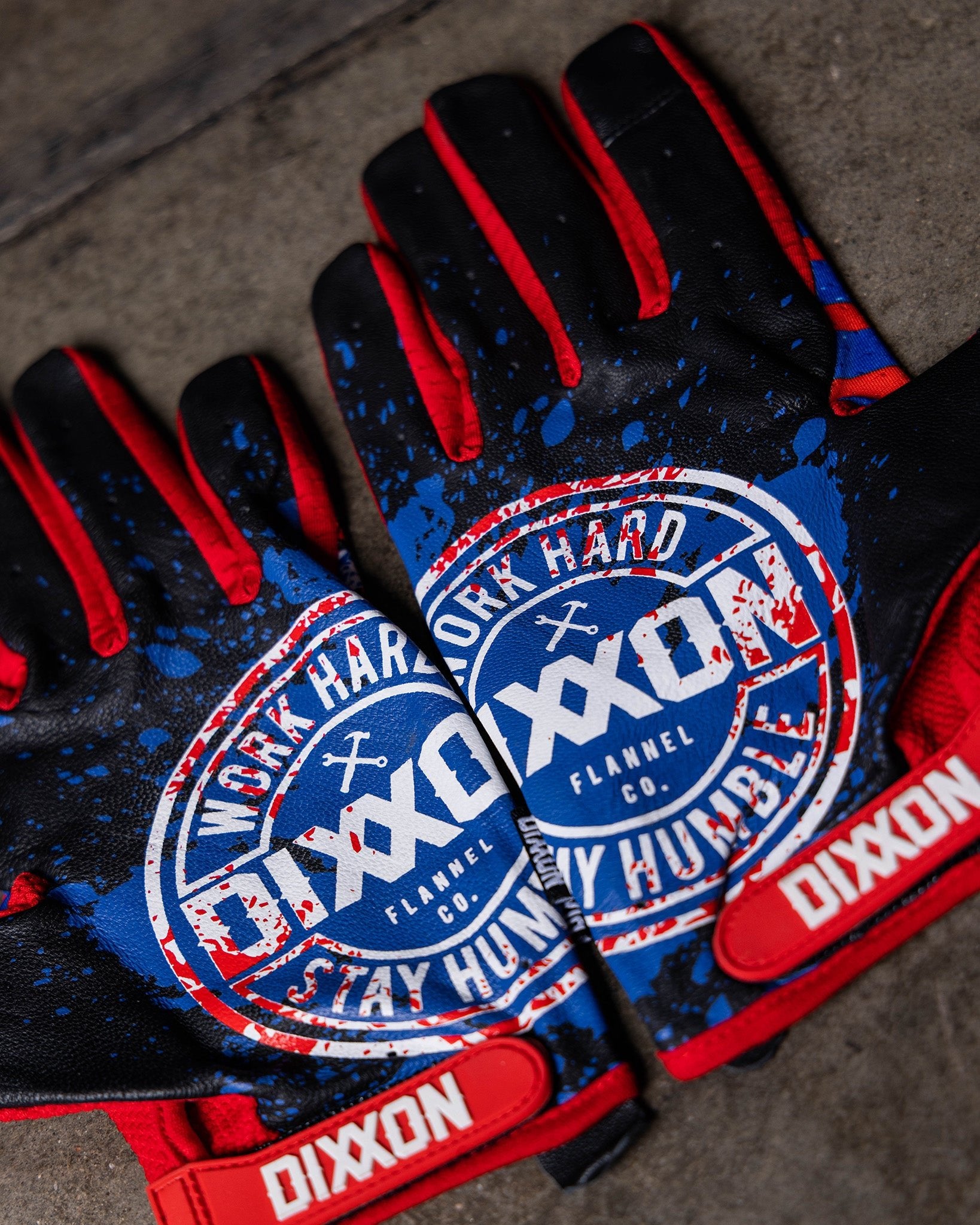 Working Class Heroes Moto Gloves - Red, White, & Blue - Dixxon Flannel Co.