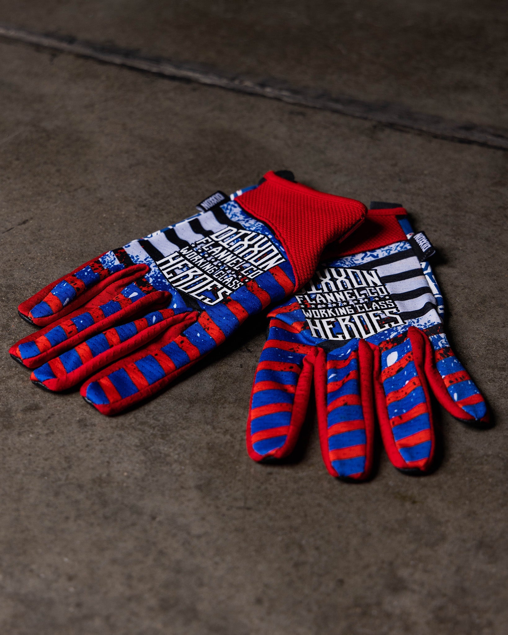 Working Class Heroes Moto Gloves - Red, White, & Blue - Dixxon Flannel Co.