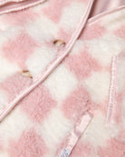 Youth Checkered Sherpa Cardigan - Pink & Cream - Dixxon Flannel Co.