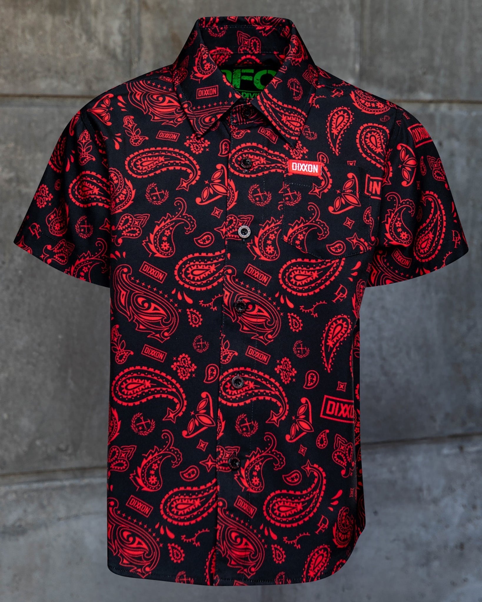 Youth Hankie Party Shirt - Black & Red - Dixxon Flannel Co.
