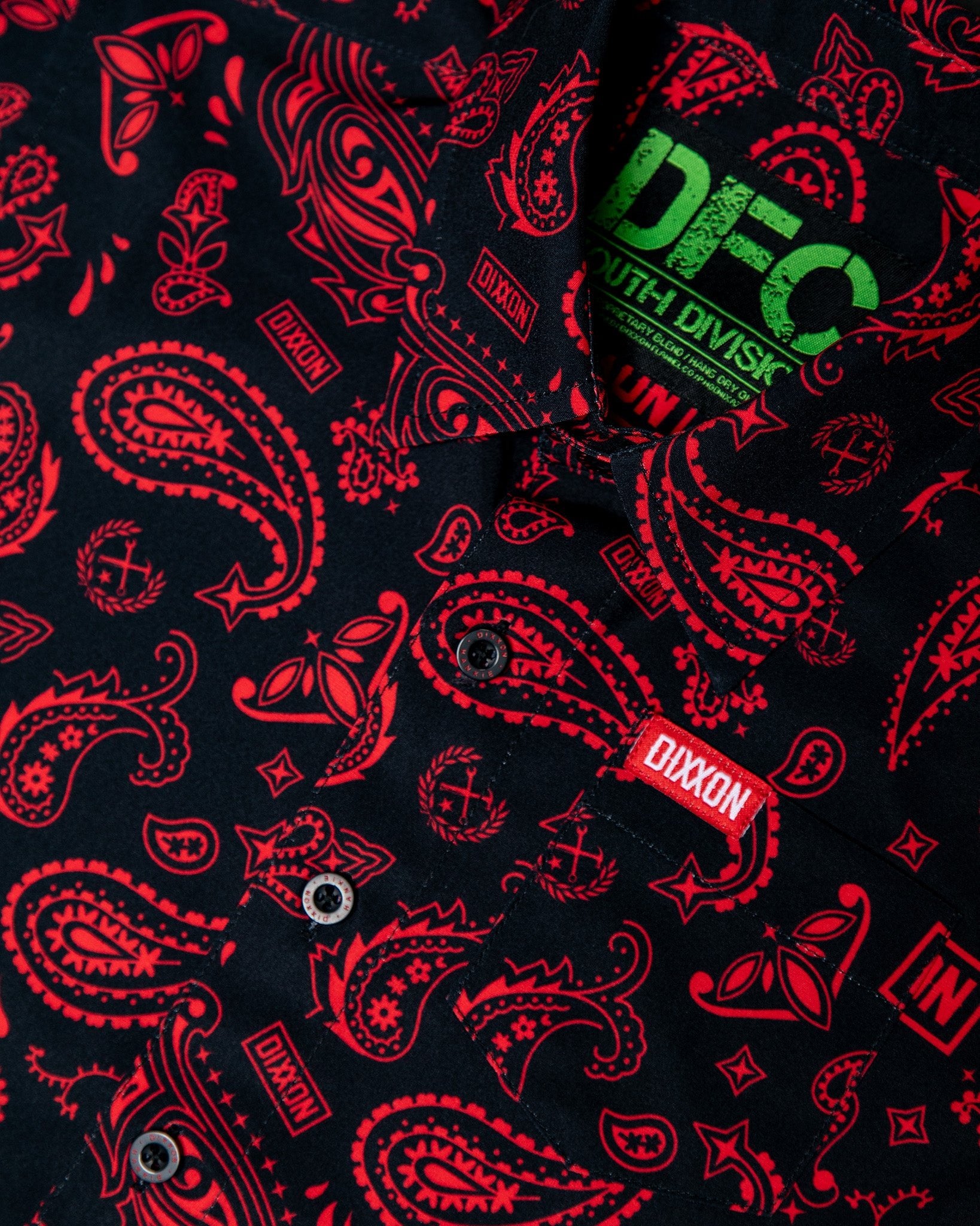 Youth Hankie Party Shirt - Black & Red - Dixxon Flannel Co.
