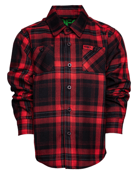Damipow Men's Premium Flannel Shirt - Long Sleeve Plaid Button-Down, Soft & Warm, Red Buffalo Plaid, XX-Large