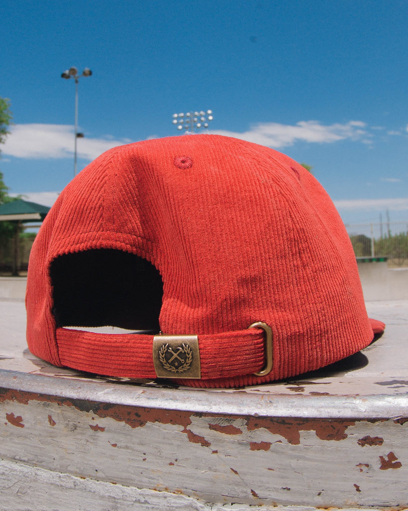 5-Panel Corduroy Party Crest Hat - Maroon - Dixxon Flannel Co.