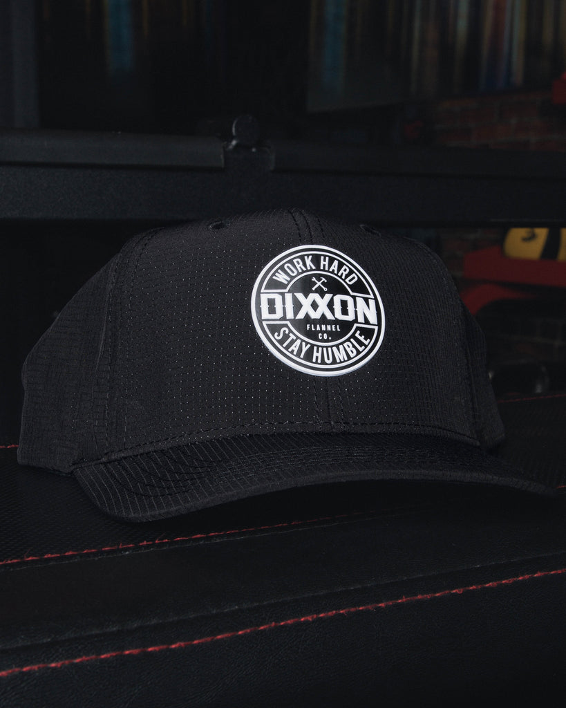 6-Panel Corpo Curved Bill Athletic Hat - Black - Dixxon Flannel Co.