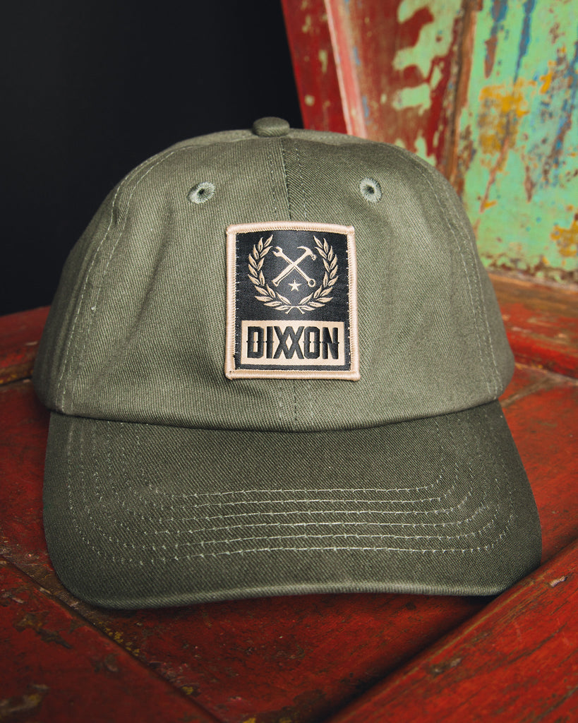 6-Panel Curved Bill Box Crest Hat - Khaki & O.D. Green - Dixxon Flannel Co.