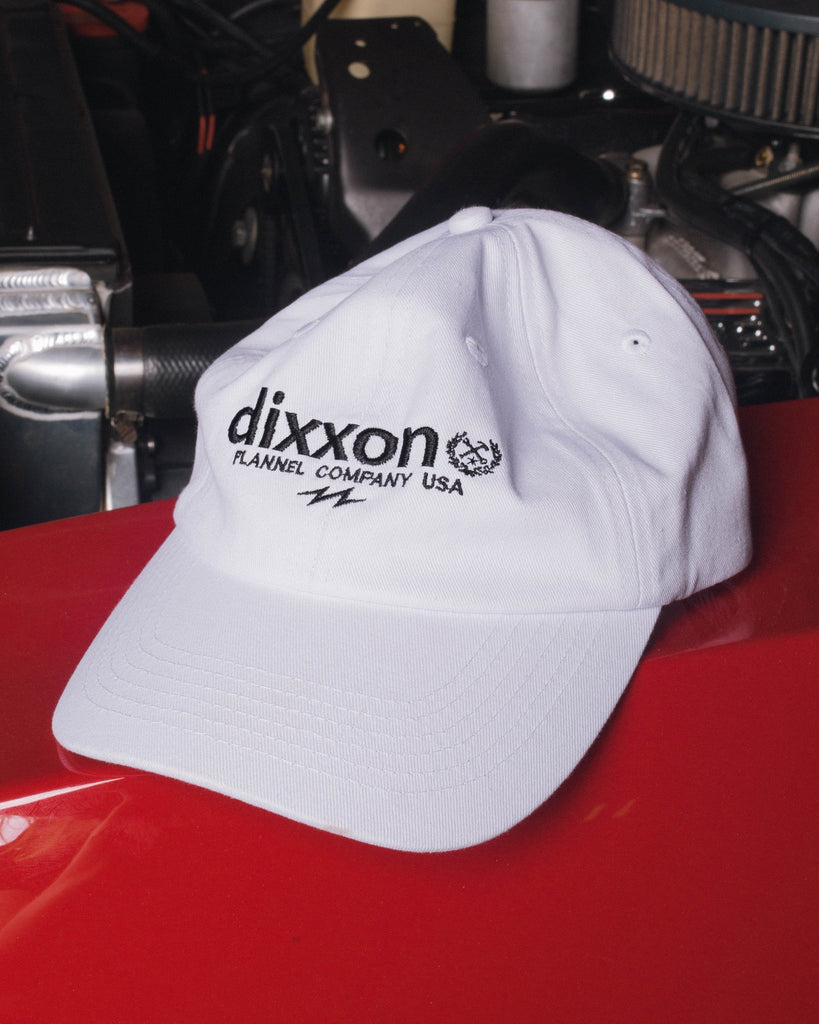 6-Panel Curved Bill Goods Hat - White & Black - Dixxon Flannel Co.