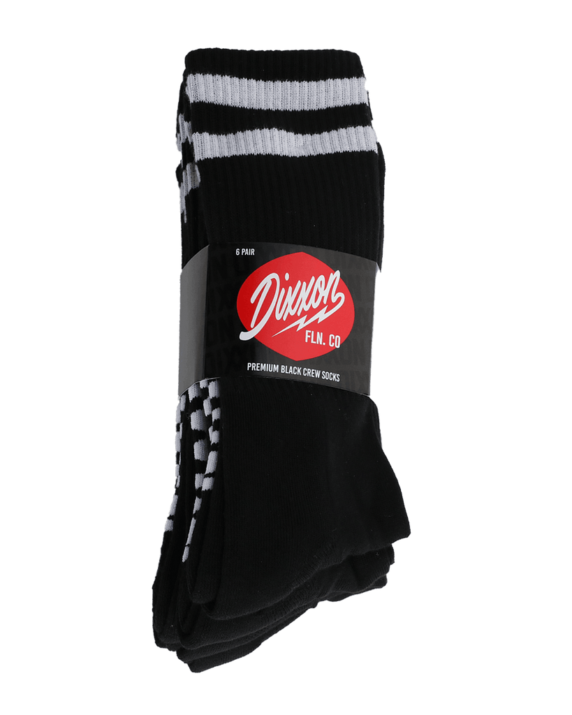 6pk Premium Crew Socks - Black - Dixxon Flannel Co.