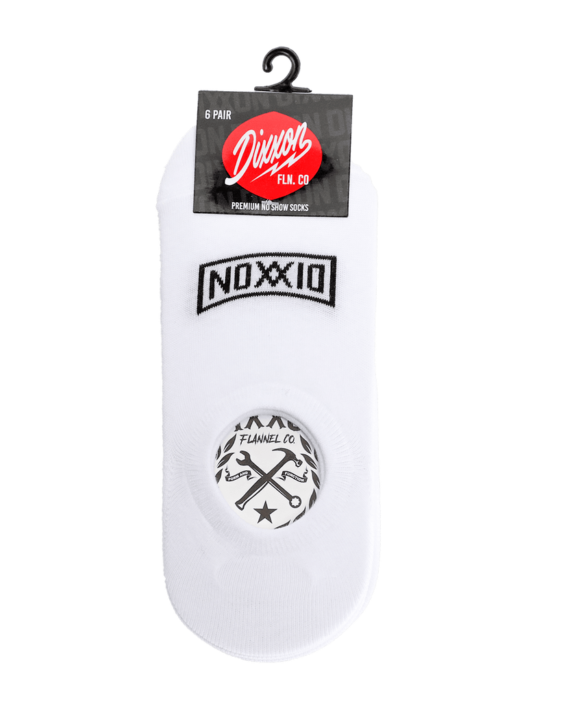 6pk Premium No Show Socks - White - Dixxon Flannel Co.
