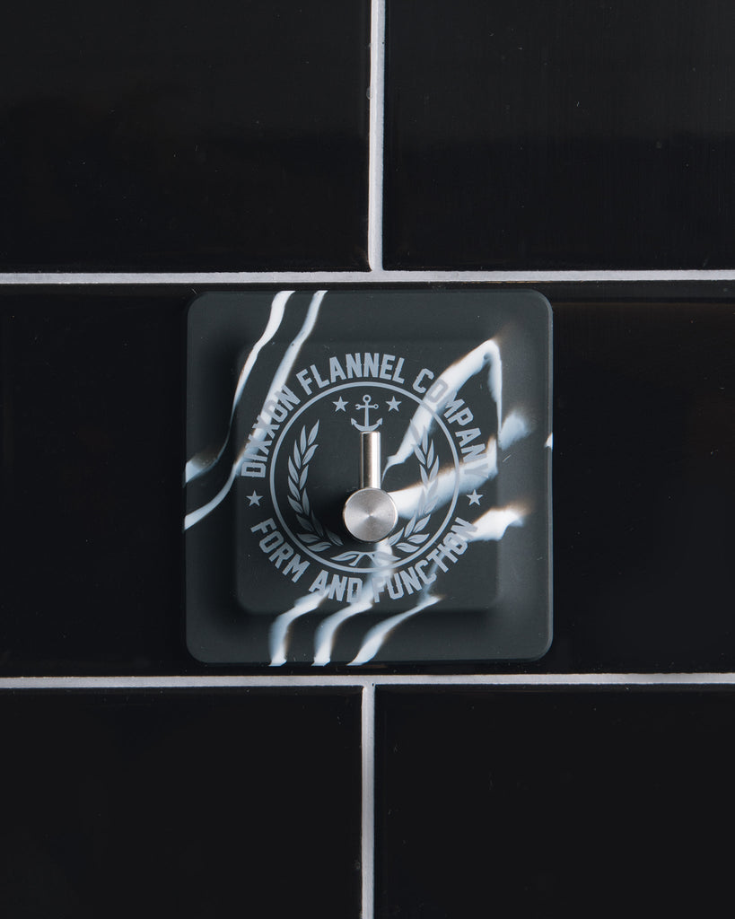 Adhesive Shower Hook - Black Marble - Dixxon Flannel Co.