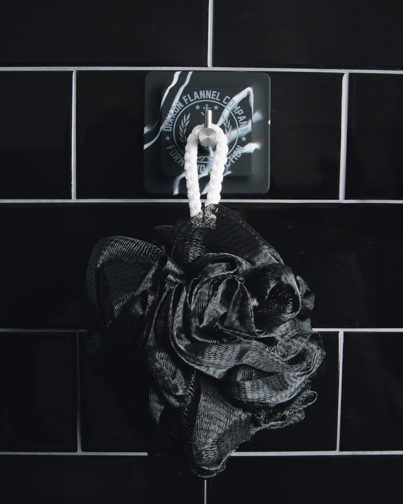 Adhesive Shower Hook - Black Marble - Dixxon Flannel Co.