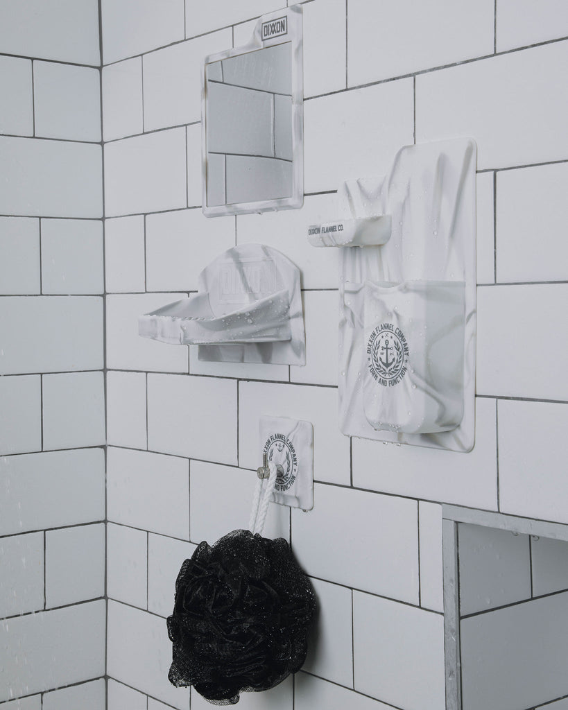 Adhesive Shower Hook - White Marble - Dixxon Flannel Co.