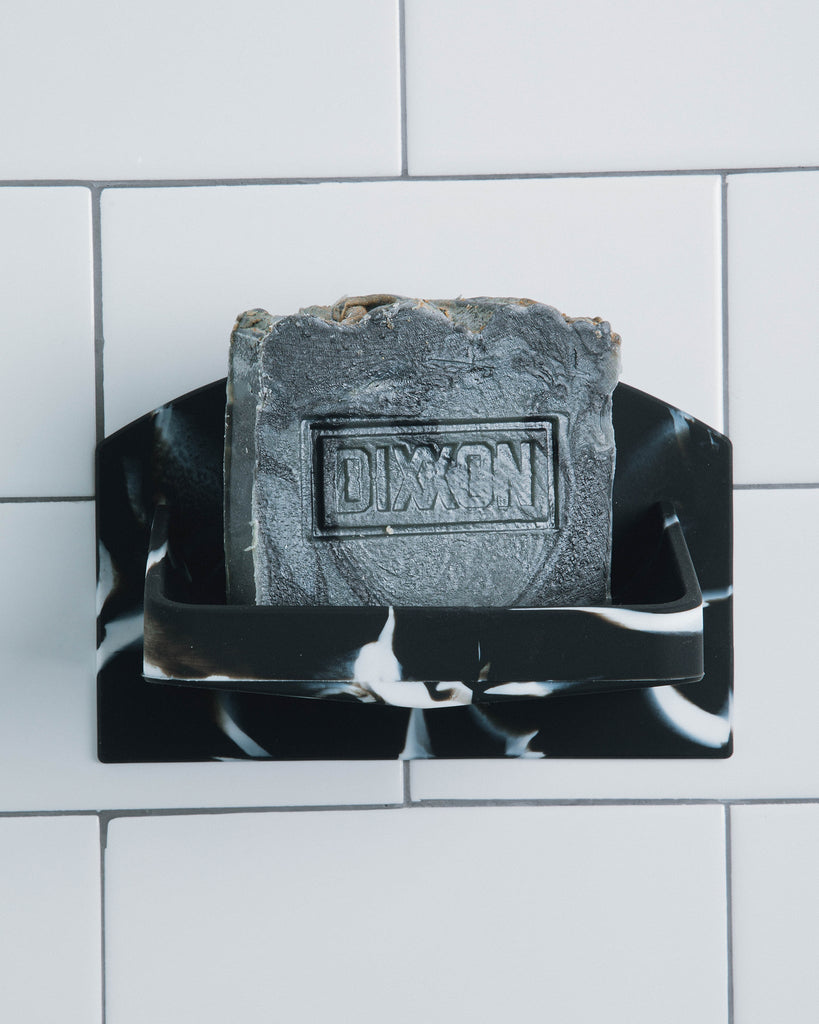 Adhesive Silicone Soap Holder - Black Marble - Dixxon Flannel Co.