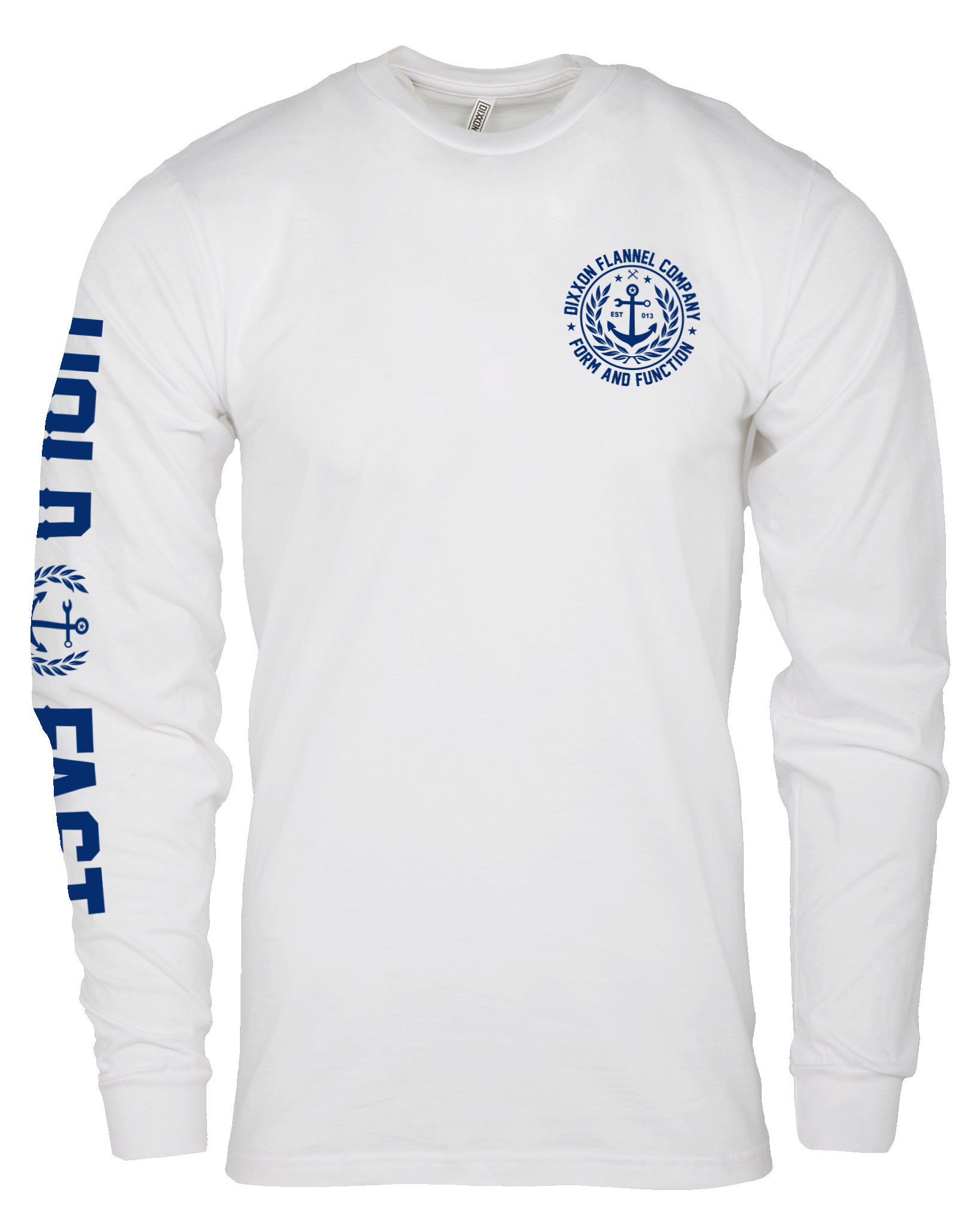 Anchor Crest Long Sleeve T-Shirt - White & Navy - Dixxon Flannel Co.