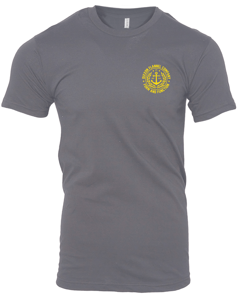 Anchor Crest T-Shirt - Gray & Yellow - Dixxon Flannel Co.