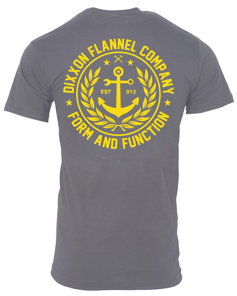 Anchor Crest T-Shirt - Gray & Yellow - Dixxon Flannel Co.