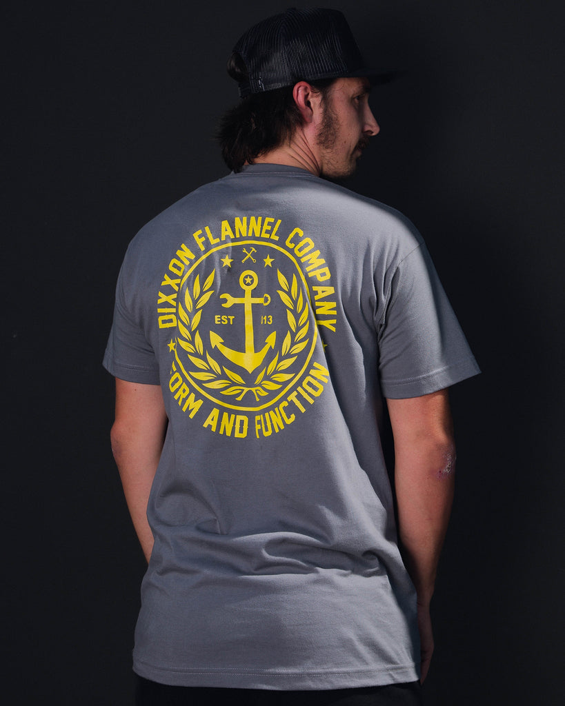 Anchor Crest T-Shirt - Gray & Yellow - Dixxon Flannel Co.
