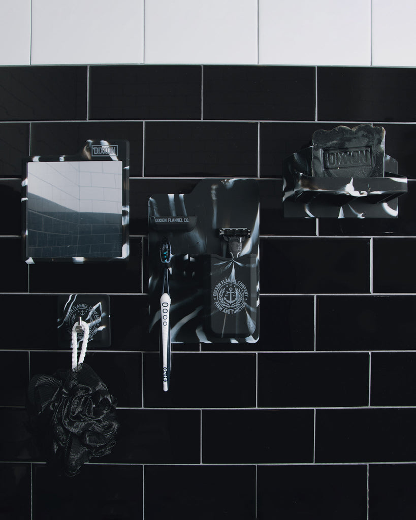 Anti-Fog Adhesive Shower Mirror - Black Marble - Dixxon Flannel Co.