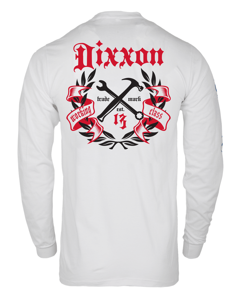 Award Long Sleeve T-Shirt - White, Black, & Red - Dixxon Flannel Co.