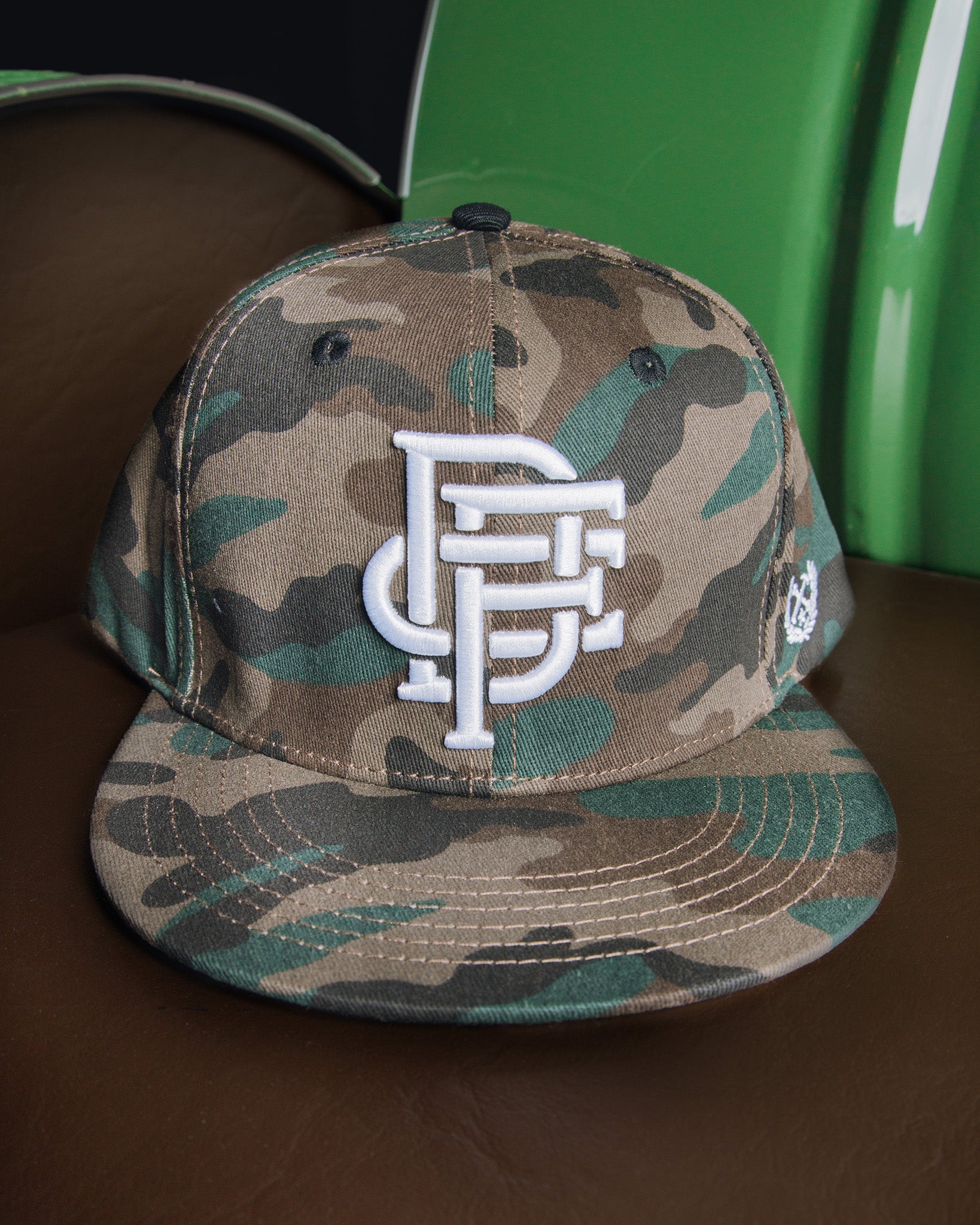 Badge Flat Bill Snapback - Camo - Dixxon Flannel Co.