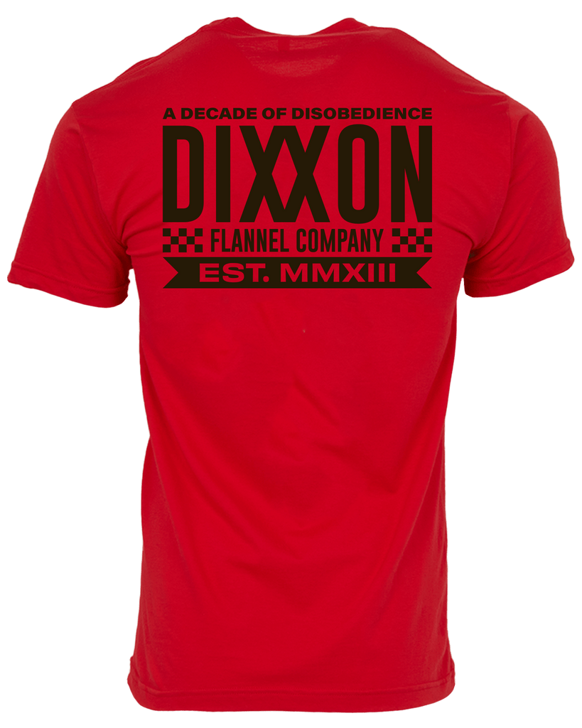 Black Decade of Disobedience T-Shirt - Red - Dixxon Flannel Co.