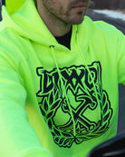 Black Party Crest Hi-Vis Pullover Hoodie - Yellow - Dixxon Flannel Co.