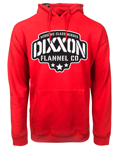 Men's Black Stencil Pullover Hoodie - Red | Dixxon Flannel Co.