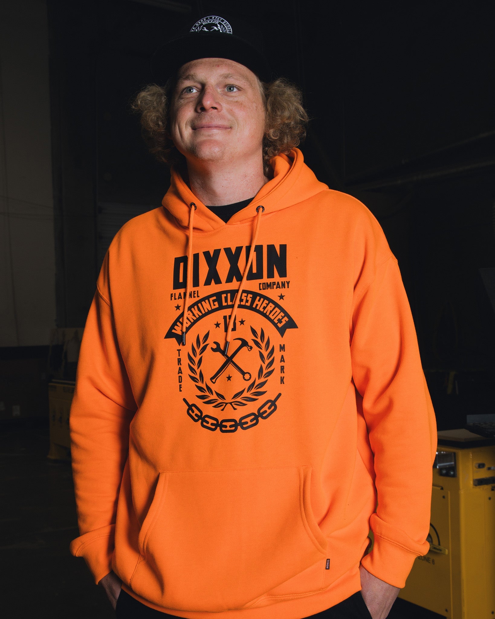 Black Weld Pullover Hoodie - Safety Orange - Dixxon Flannel Co.