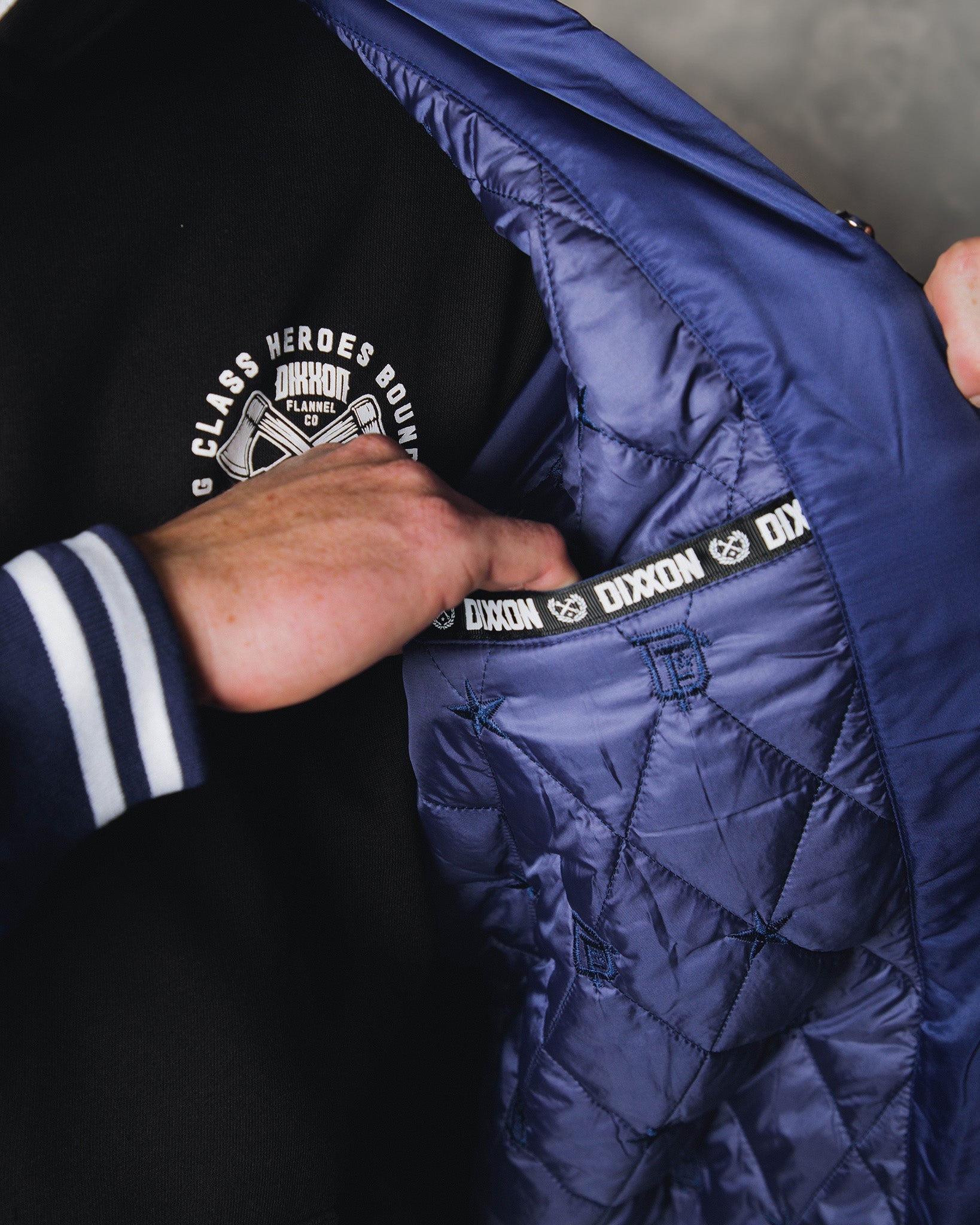 Blue Pastime Nylon Varsity Jacket - Dixxon Flannel Co.