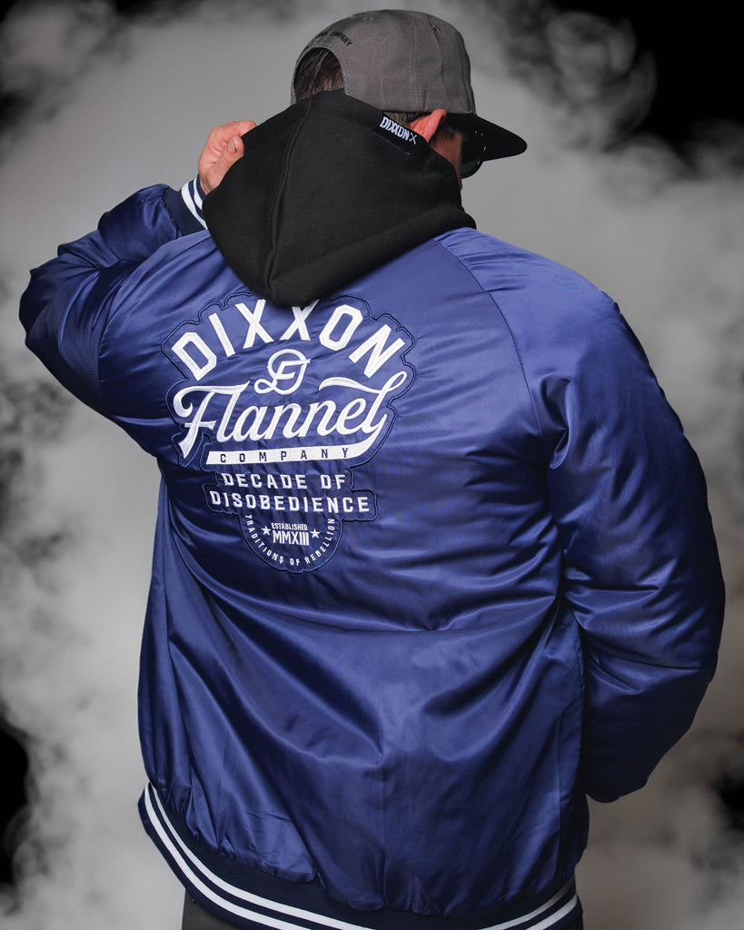 Blue Pastime Nylon Varsity Jacket - Dixxon Flannel Co.