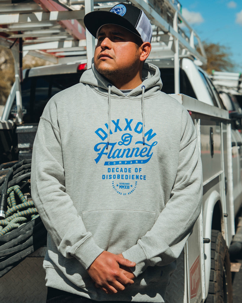 Blue Pastime Pullover Hoodie - Heather Gray - Dixxon Flannel Co.