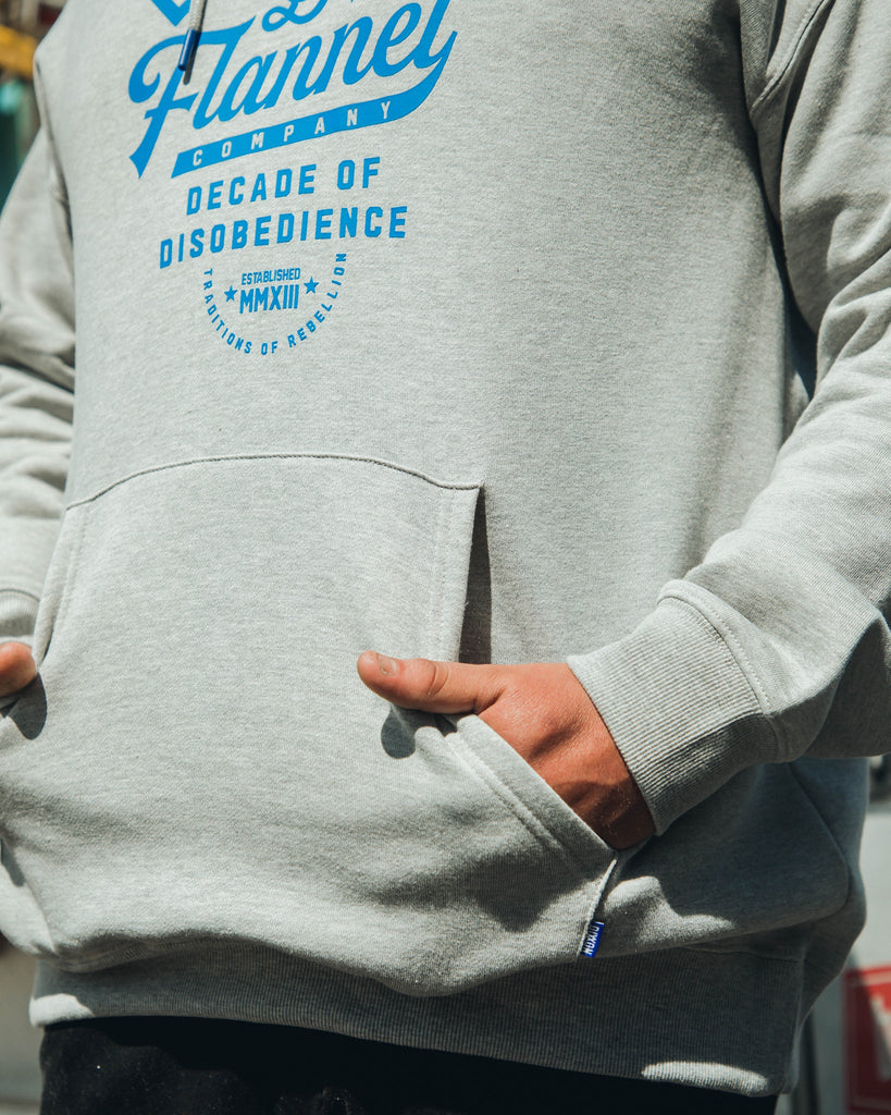 Blue Pastime Pullover Hoodie - Heather Gray - Dixxon Flannel Co.