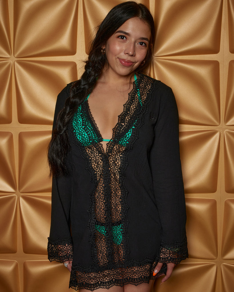 Boho Lace Cover Up - Black - Dixxon Flannel Co.