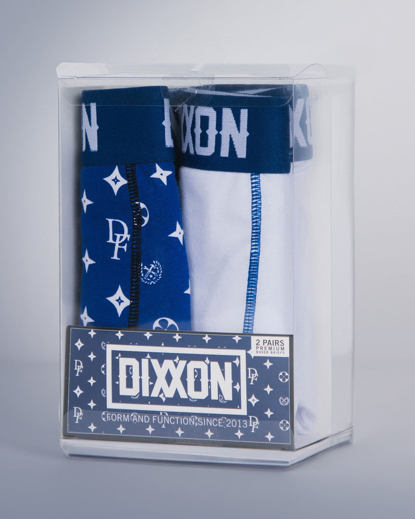 Bougie Cotton Stretch 2pk Boxer Briefs - Blue & White - Dixxon Flannel Co.