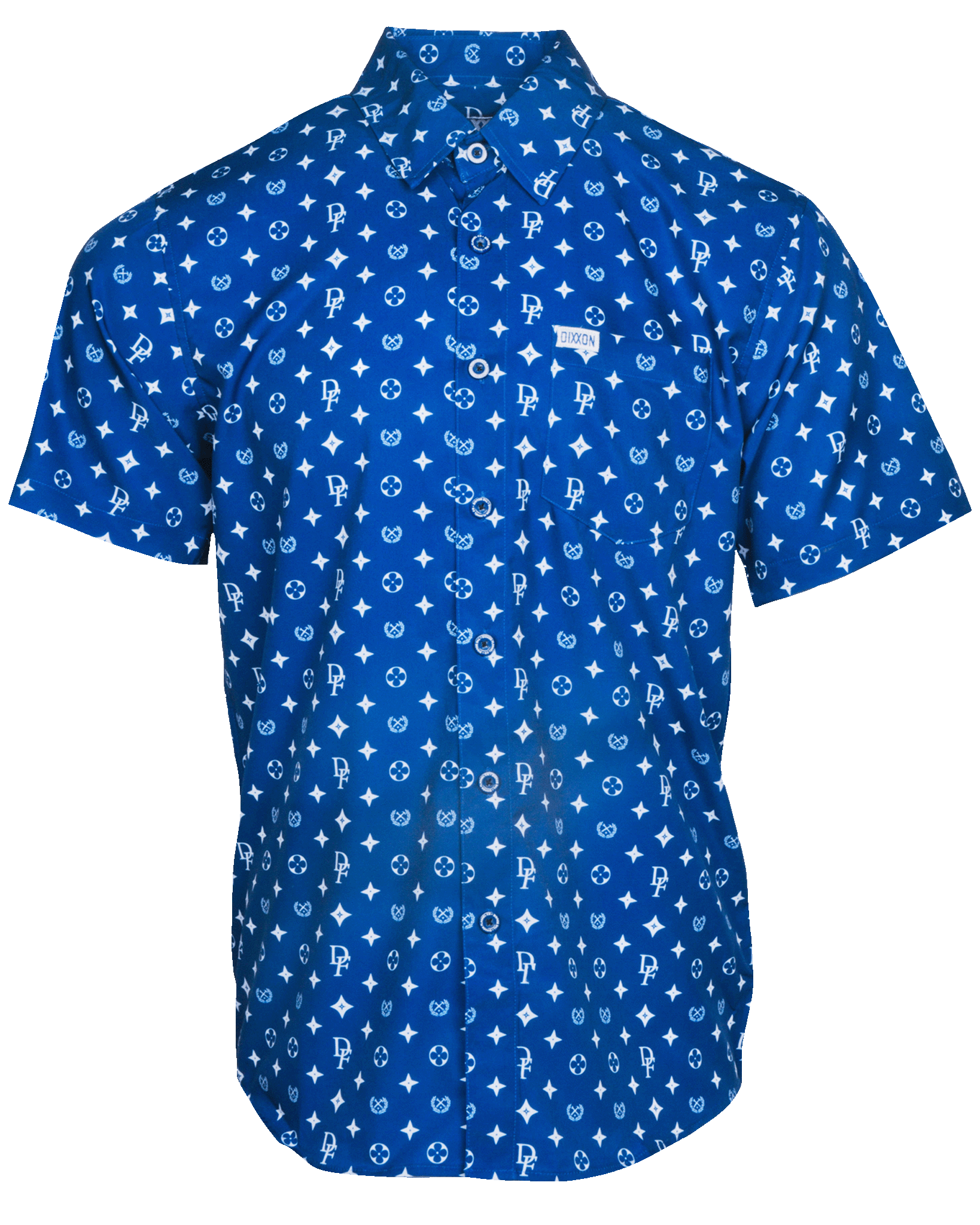 Louis Vuitton Men's XL Monogram Bandana Blue Button Down Short Sleeve  Shirt