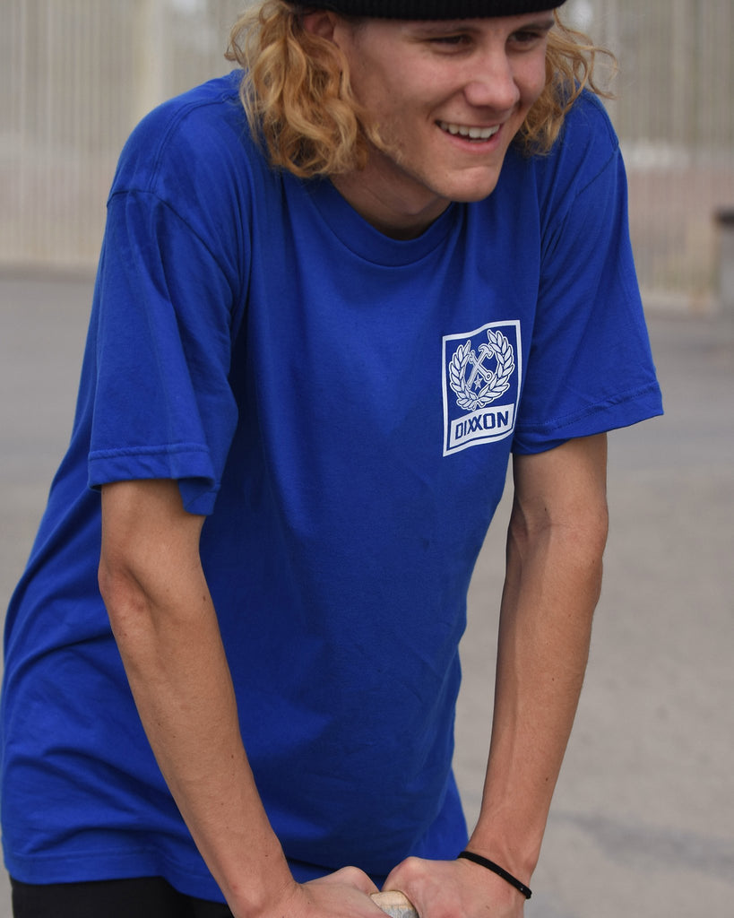 Box Crest T-Shirt - Blue & White - Dixxon Flannel Co.