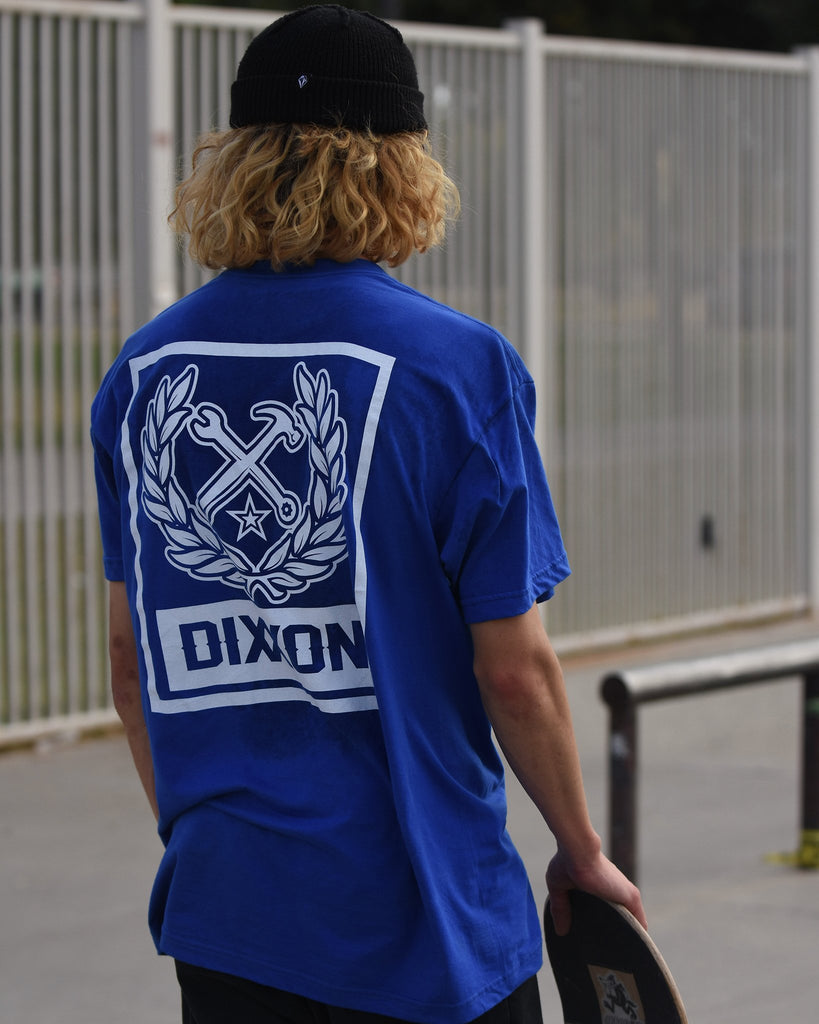 Box Crest T-Shirt - Blue & White - Dixxon Flannel Co.