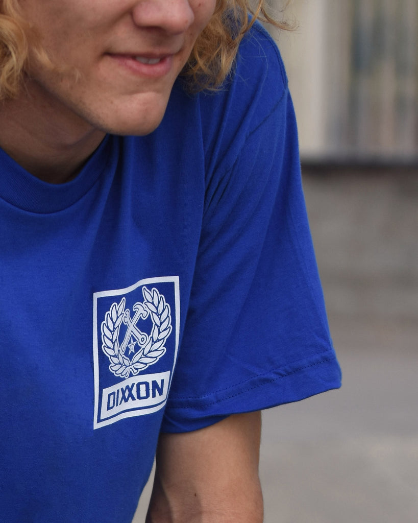 Box Crest T-Shirt - Blue & White - Dixxon Flannel Co.