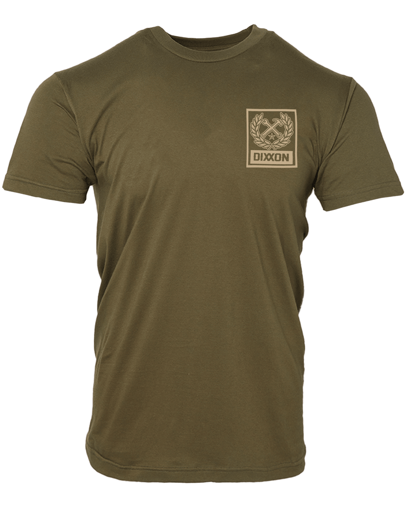 Box Crest T-Shirt - O.D. Green & Sand - Dixxon Flannel Co.