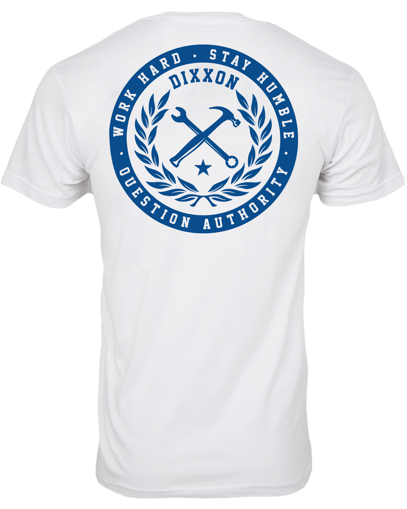 Branded T-Shirt - White & Blue - Dixxon Flannel Co.