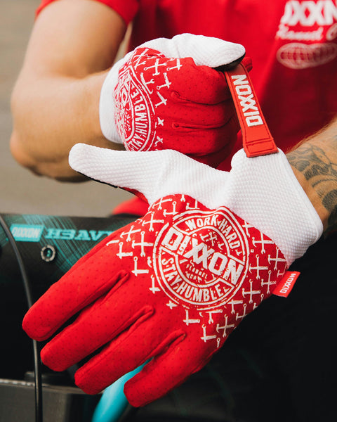 Corpo Moto Gloves - Red & White | Dixxon Flannel Co.