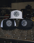 Crested Flat Bill Trucker Snapback - White - Dixxon Flannel Co.