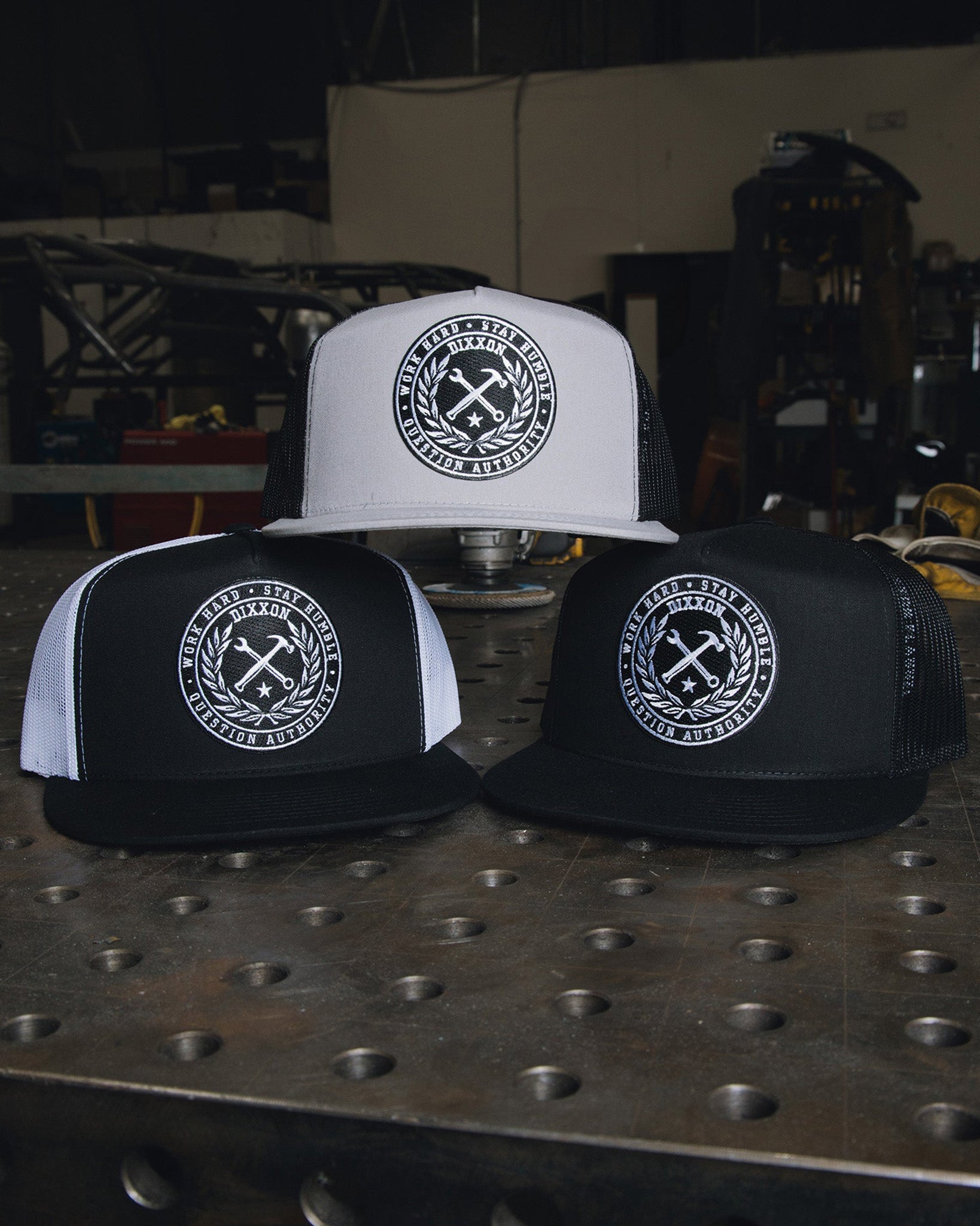 Crested Flat Bill Trucker Snapback - White - Dixxon Flannel Co.